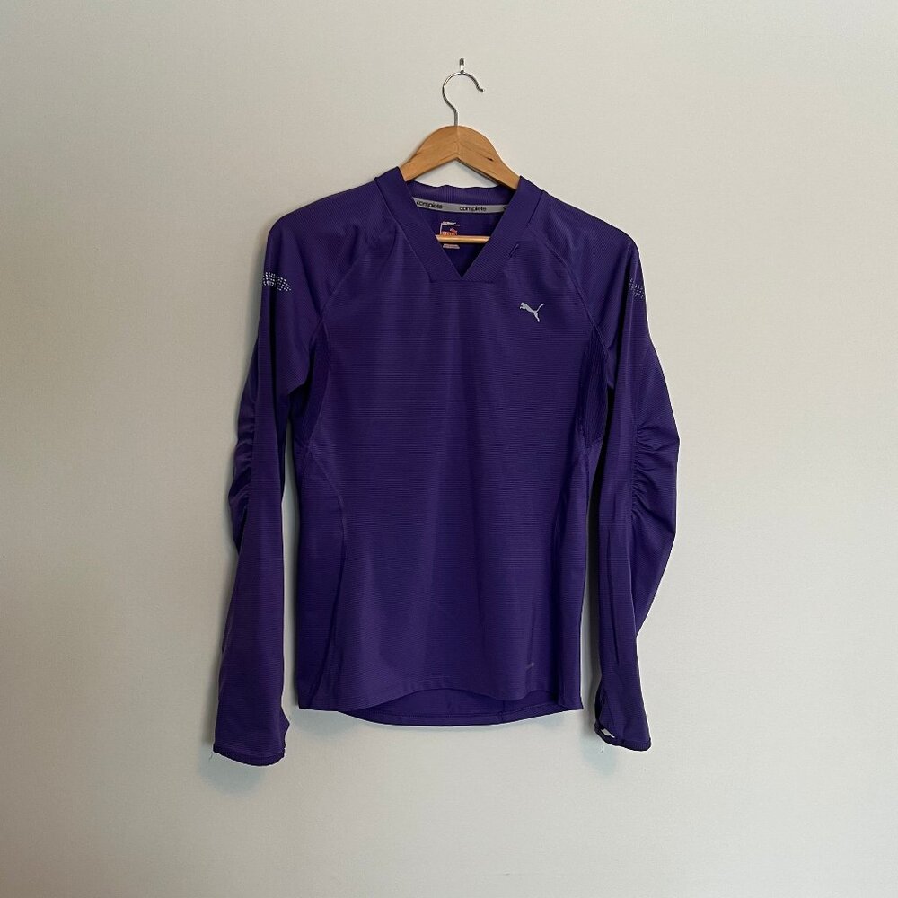Puma. Long Sleeve Shirt. Bright Purple Color. Size Medium. Womens.